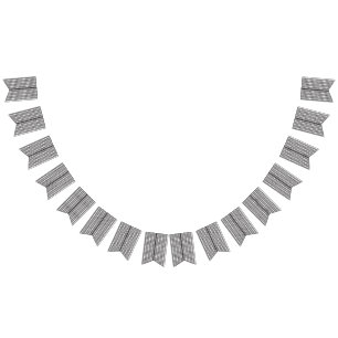 a black and white photo of a pattern bunting