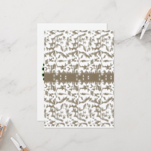 a black and white photo of a pattern invitation (Front/Back In Situ)