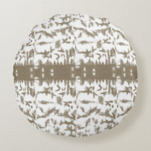 a black and white photo of a pattern round cushion