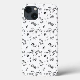 a black and white photo of bubbles on a white back iPhone 13 case