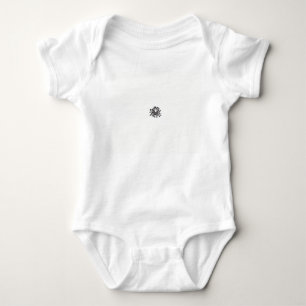 a black and white picture of a bunch of flowers baby bodysuit