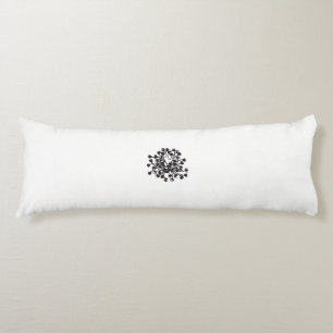 a black and white picture of a bunch of flowers body cushion