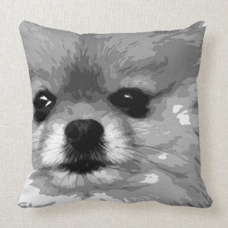 A black and white Pomeranian Cushion