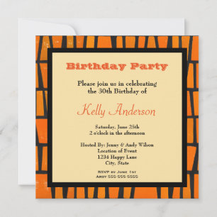 A Black and Yellow Hand Drawn Leopard Illustration Invitation