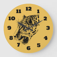 A Black and Yellow Hand Drawn Leopard Illustration