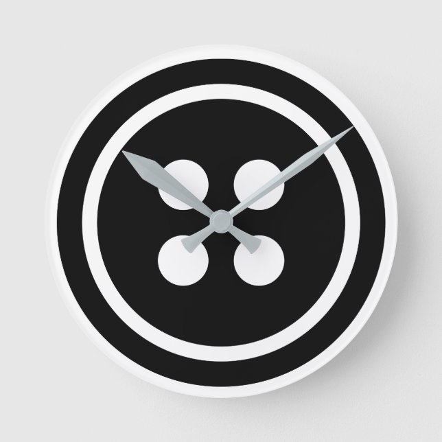 A Black Button Round Clock (Front)