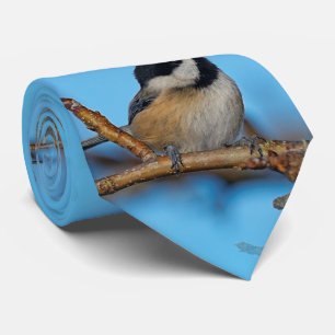 A Black-Capped Chickadee on the Pear Tree Tie