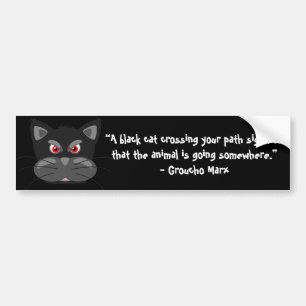A black cat crossing your path signifies that bumper sticker