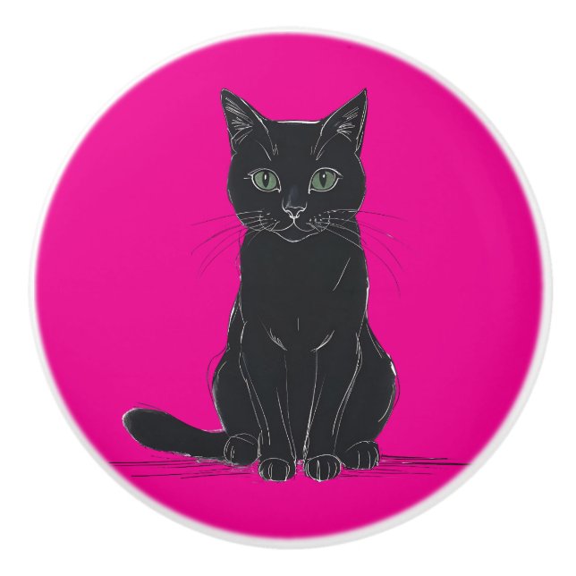 A black cat door pull (Front)