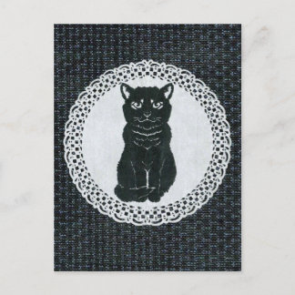 A black cat named 'Kirie' by Echigo (Niigata Prefe Postcard