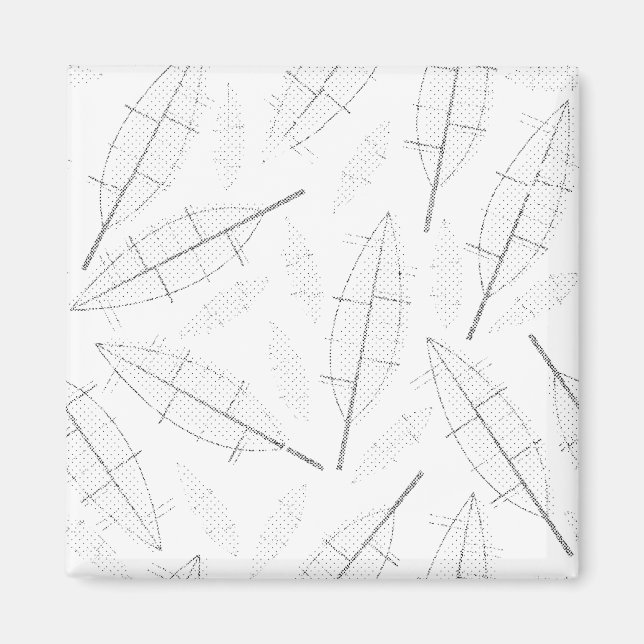 a black frame with a white background with lines magnet (Front)