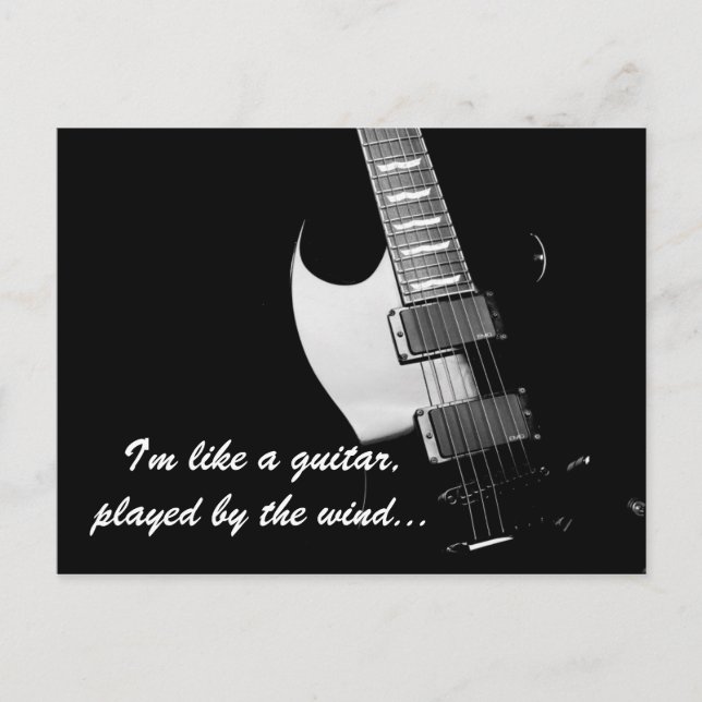 A black guitar postcard (Front)