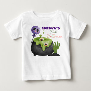 A Black pot oozing out green potion Halloween Baby T-Shirt