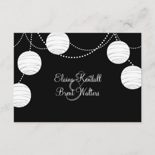 A Black & White Party Lanterns RSVP Card