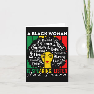 A Black Woman Is Speaking Listen And Learn Afro Wo Card