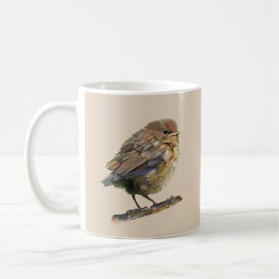 A blackbird fledgling  coffee mug