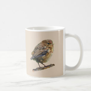 A blackbird fledgling  coffee mug