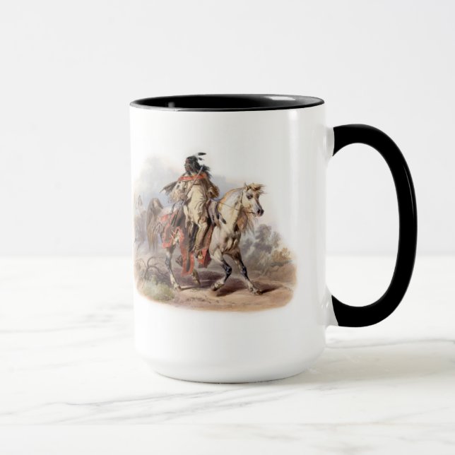 A Blackfoot Indian on horse-back Mug (Right)