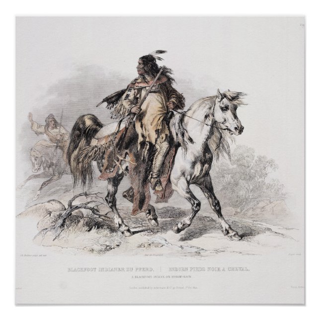A Blackfoot Indian on horse-back. Poster (Front)