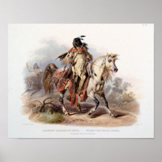 A Blackfoot Indian on horse-back Poster