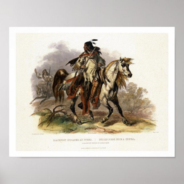 A Blackfoot Indian on Horseback, plate 19 from Vol Poster (Front)