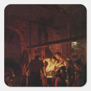 A Blacksmith's Shop, 1771 Square Sticker