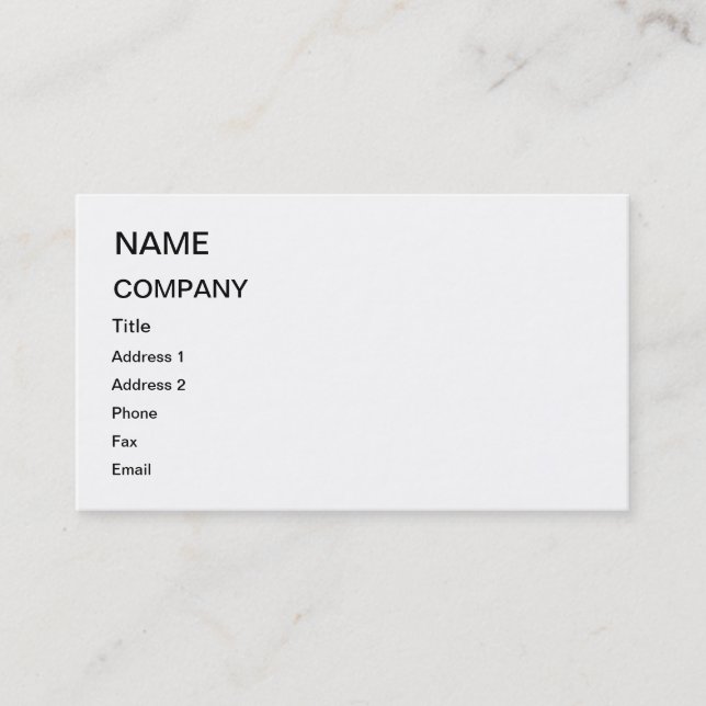 A blank business card for you to customise (Front)