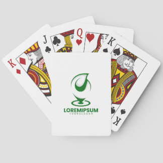 A blank playing card with a green Lorem Ipsum logo