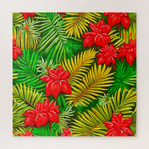 A blend of green and yellow leaves jigsaw puzzle