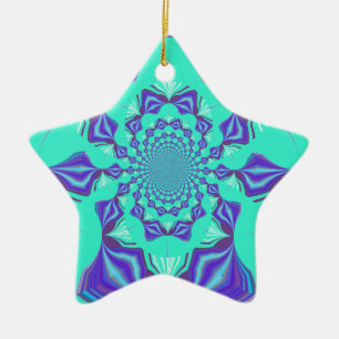 A Blend of Kaleidoscope and Mandala Art! Ceramic Tree Decoration