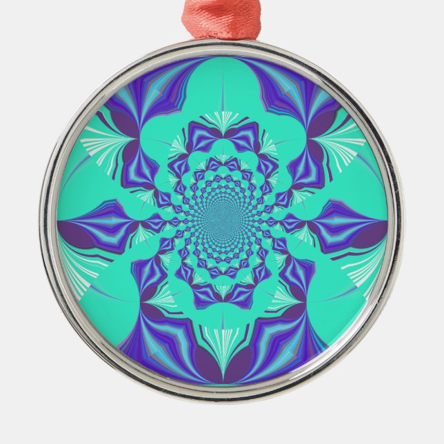 A Blend of Kaleidoscope and Mandala Art! Metal Ornament (Front)