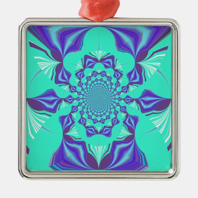 A Blend of Kaleidoscope and Mandala Art! Metal Ornament (Front)