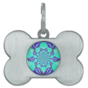 A Blend of Kaleidoscope and Mandala Art! Pet ID Tag