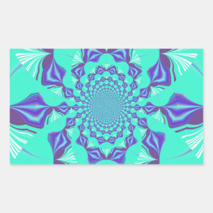 A Blend of Kaleidoscope and Mandala Art! Rectangular Sticker