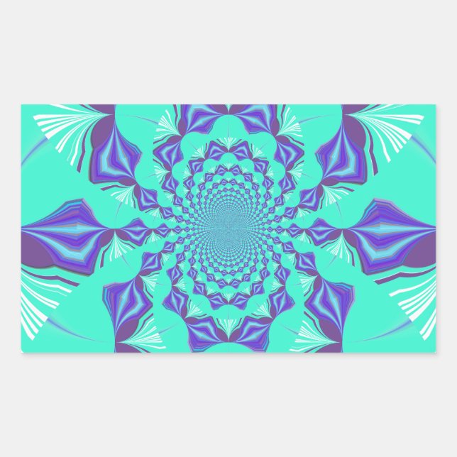 A Blend of Kaleidoscope and Mandala Art! Rectangular Sticker (Front)