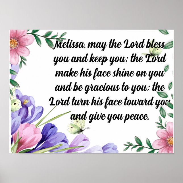 a blessing in floral background poster (Front)