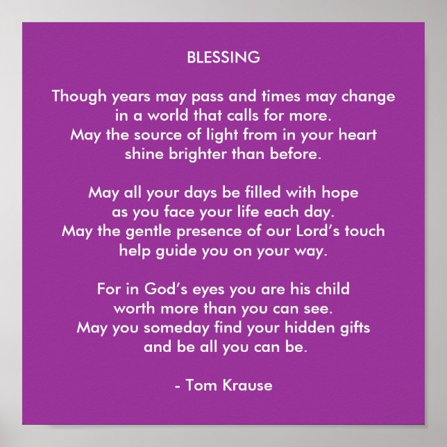 A BLESSING POSTER (Front)