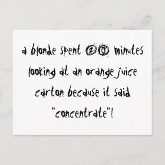 A Blonde Concentrates Postcard
