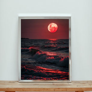 A Blood Moon's Ethereal Dance Poster