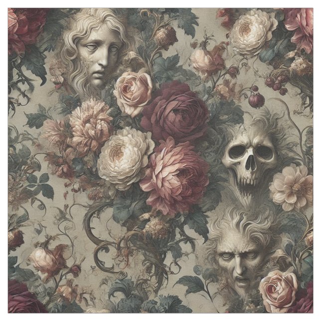 A Bloom to Hold on To – Gothic Statement Tile Fabric (Swatch)