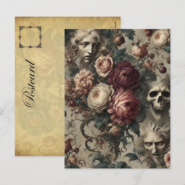 A Bloom to Hold on To – Gothic Victorian Holiday Postcard (Front/Back)