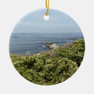 A Blooming California: Coyote Bush Ceramic Ornament