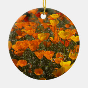 A Blooming California: Poppies Ceramic Ornament