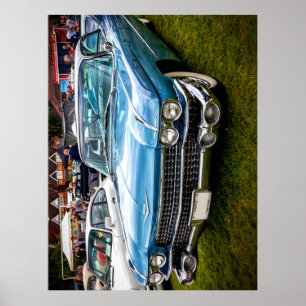 A blue 1959 Cadillac Eldorado Biarritz Poster