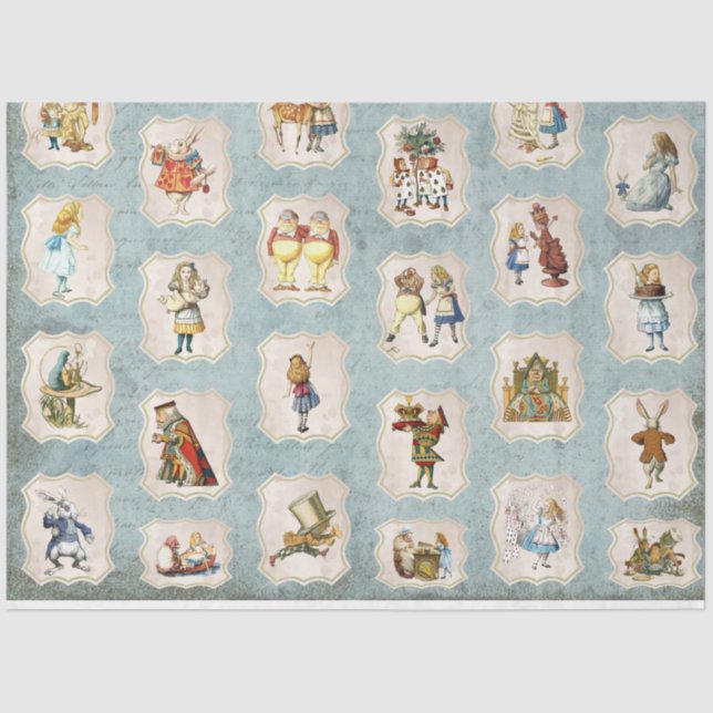 A Blue Alice in Wonderland Series Design 8 Tissue Paper (Front)