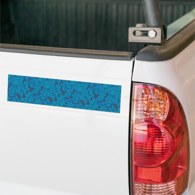 a blue and black background with a pattern bumper sticker (On Truck)