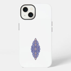 a blue and gold pattern on a white background iPhone 13 case