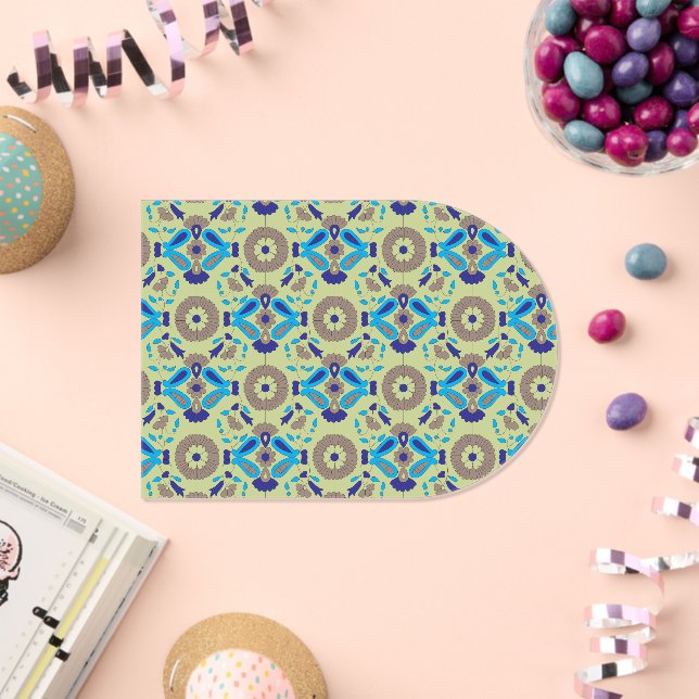 a blue and green pattern on a green background acrylic invitations (Insitu (Celebration))