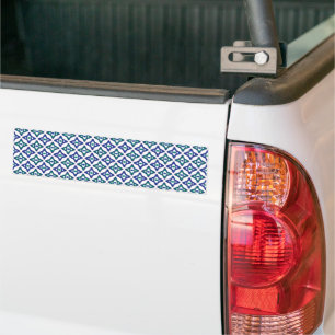 a blue and green pattern with a white background bumper sticker