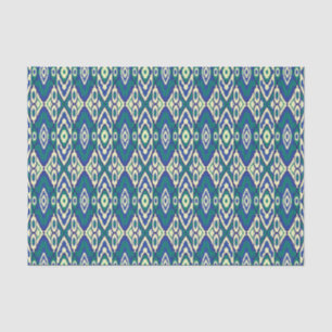 a blue and green pattern with a white background tissue paper